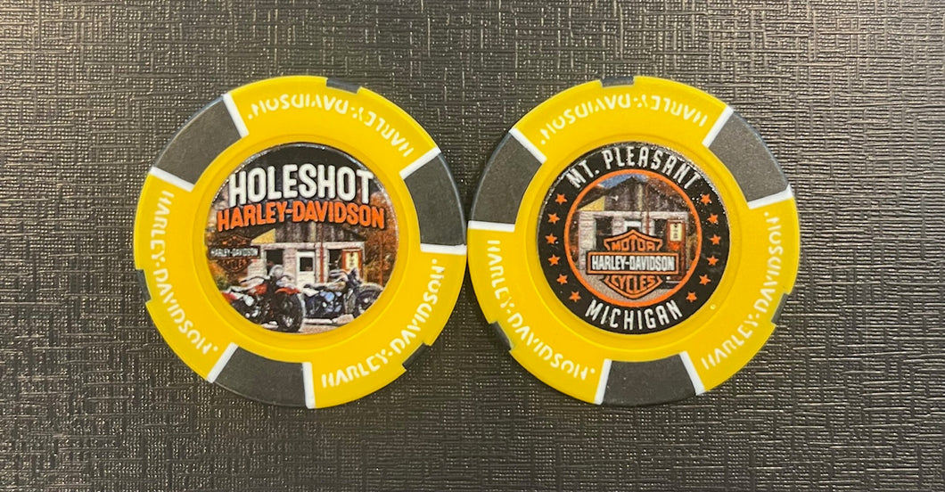 Yellow/Black Holeshot Harley-Davidson Poker Chip